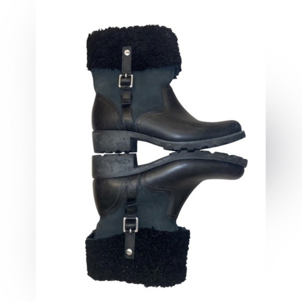 Ugg Bellevue Leather Shearling Ankle Boots
